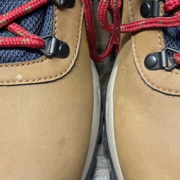 MensNewton Ridge Plus II Suede WP Hiking Boot Elk Sunset Red Tan Navy 13 - Picture 5 of 12